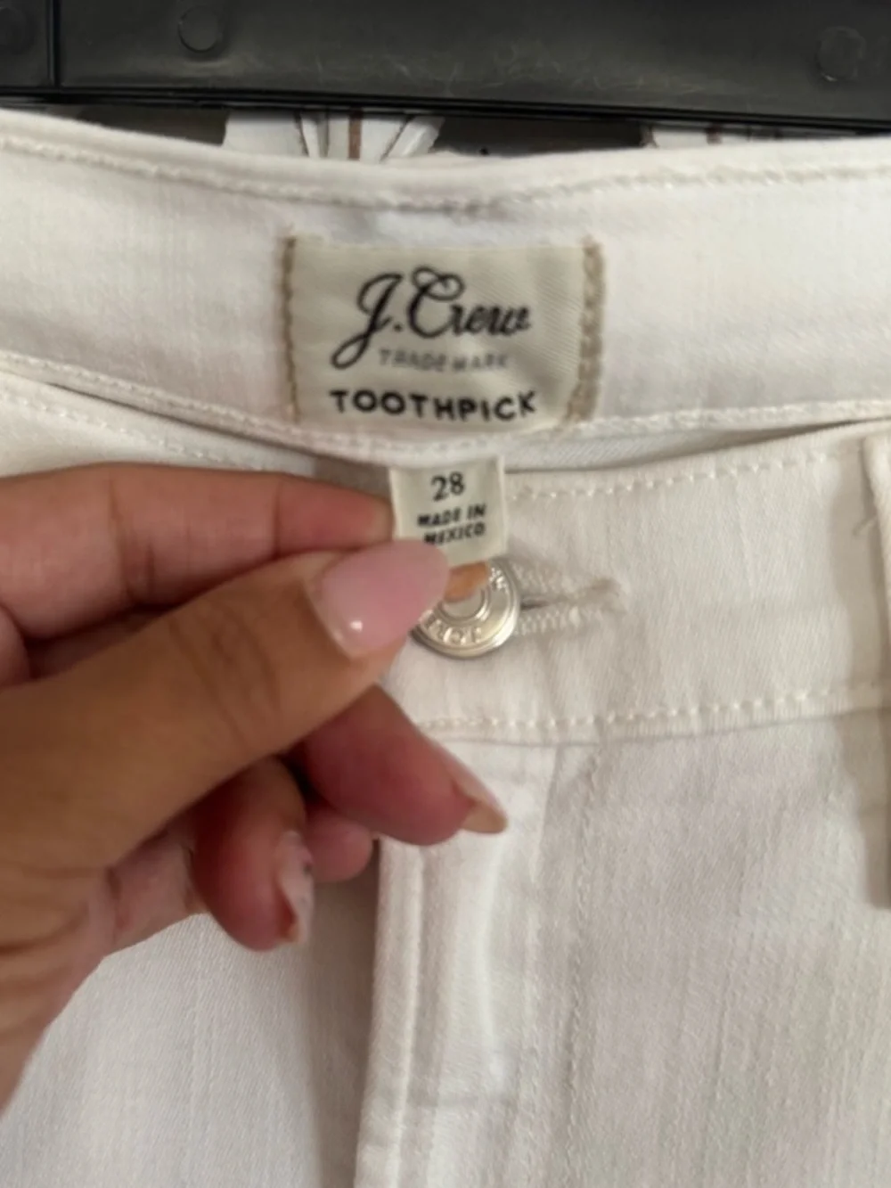 J.Crew White Toothpick Skinny Jeans High Rise Clean Classic Summer Chic Denim